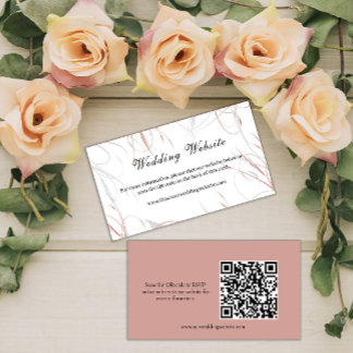Contemporary Blush Pink Flourishes Wedding Website Enclosure Card