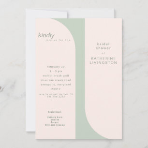 Contemporary Blush & Sage Bridal Shower Invitation