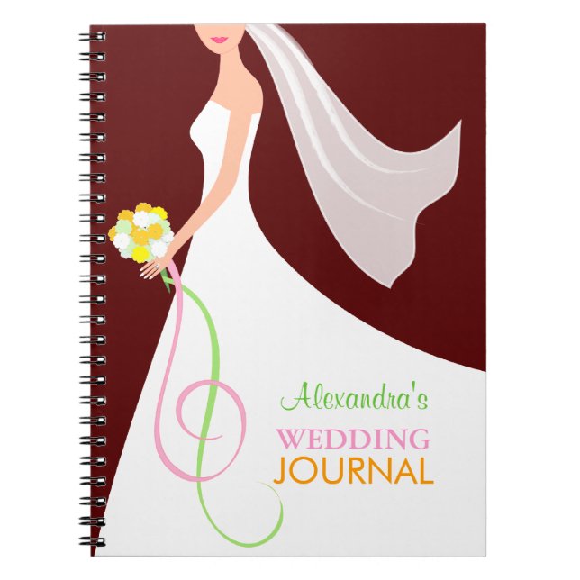 Contemporary Bride's Wedding Journal Notebook (Front)