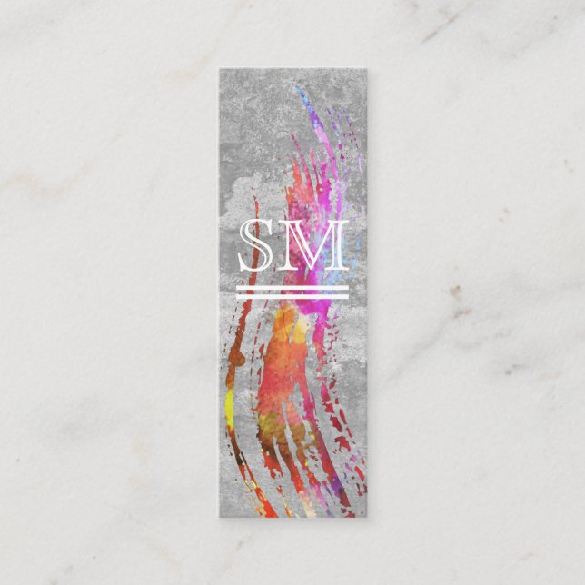 Contemporary  Brushed Texture Mini Business Card (Front)