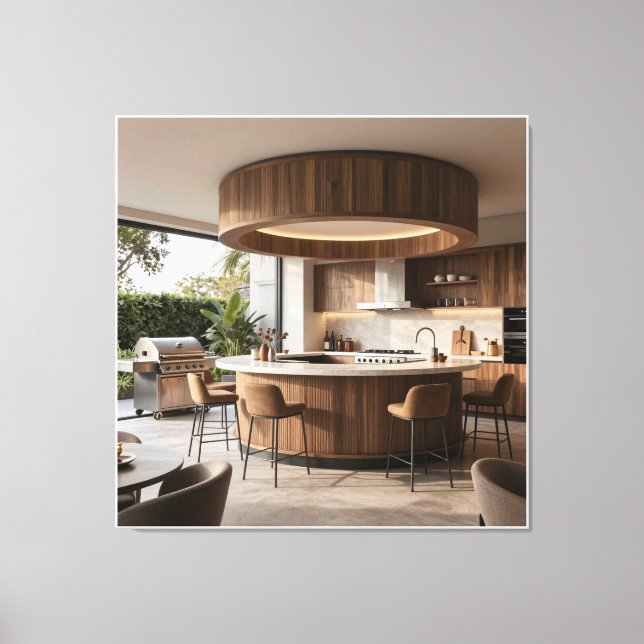 Contemporary Built-in Grill Lounge Canvas Print (Front)