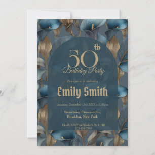 Contemporary Call Lilies Aesthetic Custom Birthday Invitation