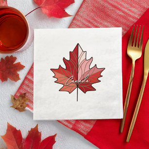 Contemporary Canadian Maple Leaf ID1071 Napkin