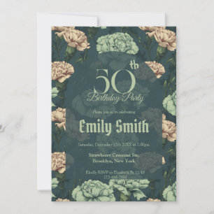 Contemporary Carnation Aesthetic Party Invitation
