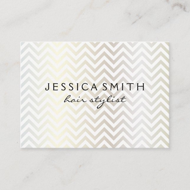 Contemporary Chevron Pattern Business Card (Front)