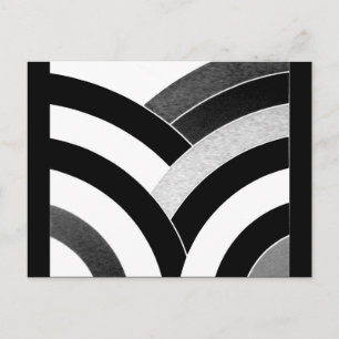 contemporary chic curved chevrons postcard
