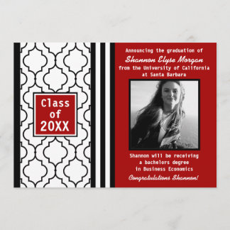 Contemporary Chic Graduation Photo Announcement 1
