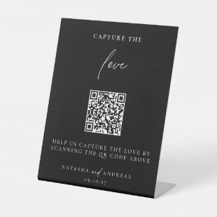 Contemporary Chic Minimalist Capture The Love Pedestal Sign