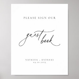 Contemporary Chic Minimalist Guest Book