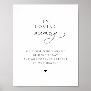 Contemporary Chic Minimalist In Loving Memory Poster