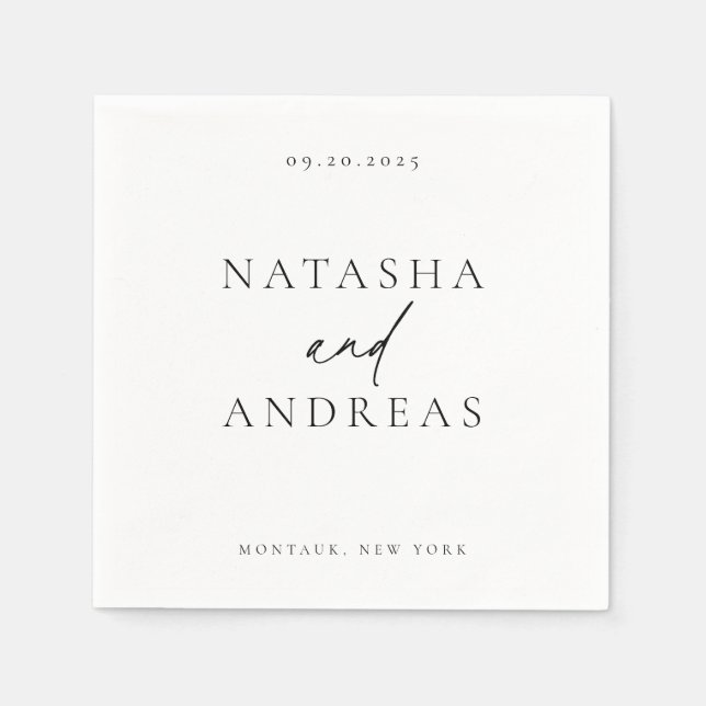 Contemporary Chic Minimalist Wedding Napkin (Front)
