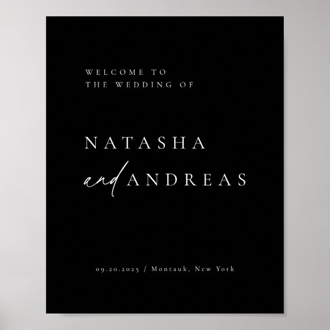 Contemporary Chic Minimalist Wedding Welcome Poster (Front)