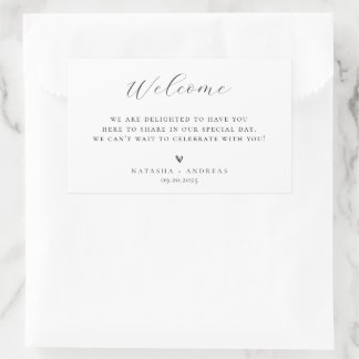 Contemporary Chic Minimalist Welcome Rectangular Sticker