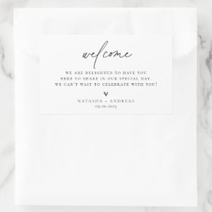 Contemporary Chic Minimalist Welcome Rectangular Sticker