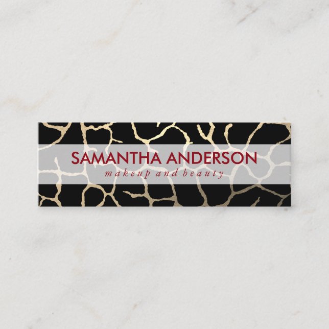 Contemporary Chic Pattern Mini Business Card (Front)
