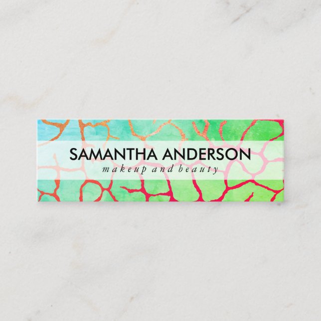 Contemporary Chic Pattern Mini Business Card (Front)