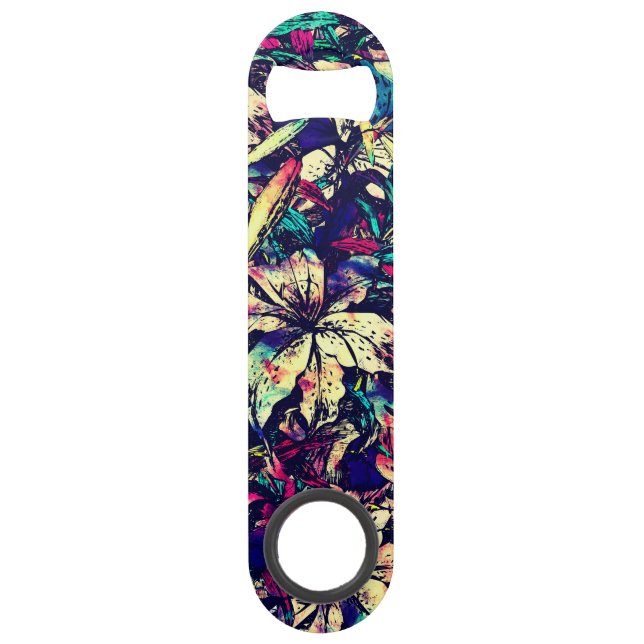 Contemporary Chic Watercolor Dragon Lilies Flowers (Front)