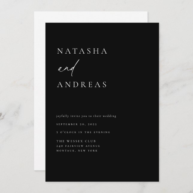 Contemporary Chic Wedding Invitation (Front/Back)