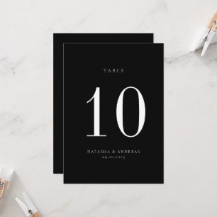 Contemporary Chic Wedding Table Number Card