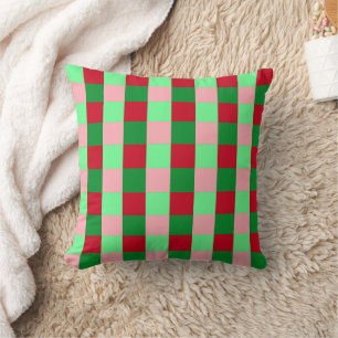 Contemporary Christmas Chequerboard Pattern  Cushion