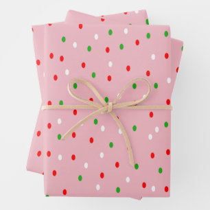 Contemporary Christmas Polka Dots  Wrapping Paper Sheet