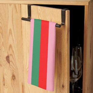 Contemporary Christmas Stripes Tea Towel