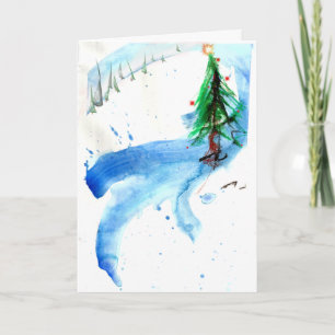 Contemporary Christmas Tree in a Sea of Trees Card