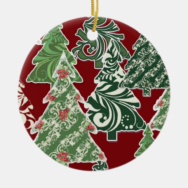 Contemporary Christmas Trees Ornament (Front)