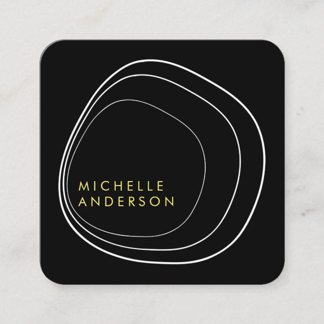 Contemporary Circular Pattern Square Business Card (Front)