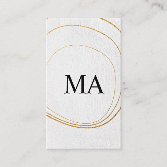 Contemporary Circular Pattern White Texture Business Card (Front)