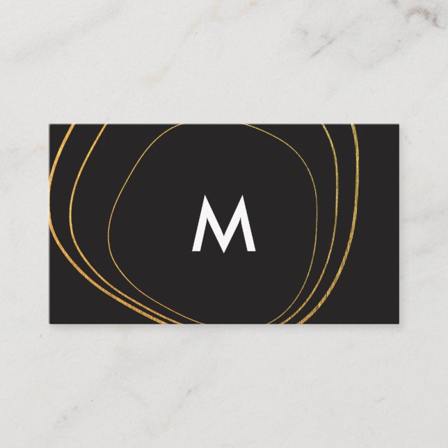 Contemporary Circular Pattern with Monogram Business Card (Front)