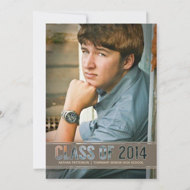 Contemporary Class of 2014 Photo Graduation Party Invitation (Front)