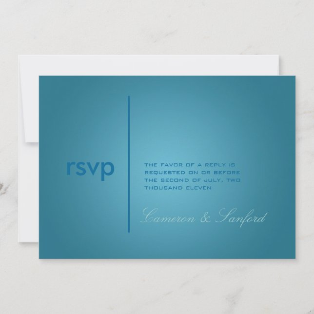 Contemporary + classy/teal blue invitation (Front)