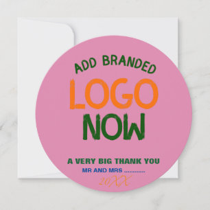 CONTEMPORARY CLEAN HOT PINK FASHIONABLE CIRCLE THANK YOU CARD