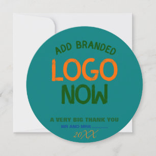 CONTEMPORARY CLEAN TEAL GREEN FASHIONABLE CIRCLE THANK YOU CARD