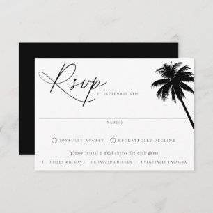 Contemporary Coastal Chic Meal Choice Wedding RSVP Card