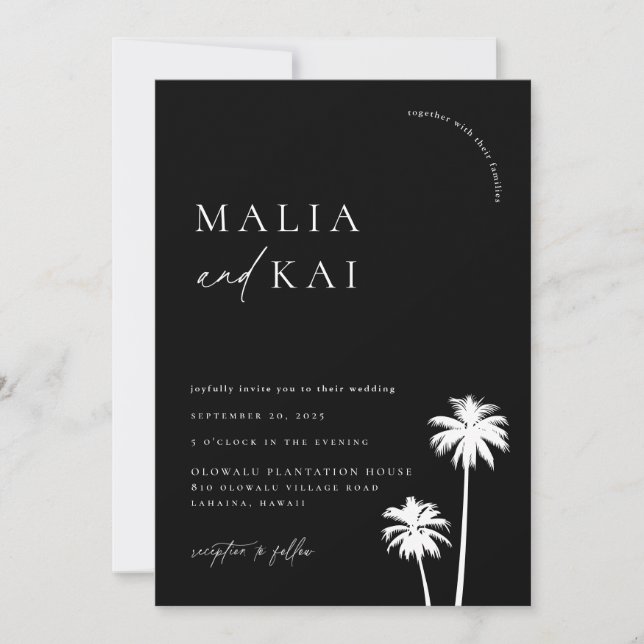 Contemporary Coastal Chic Wedding Invitation (Front)