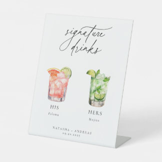 Contemporary Cocktails Signature Drinks Pedestal Sign
