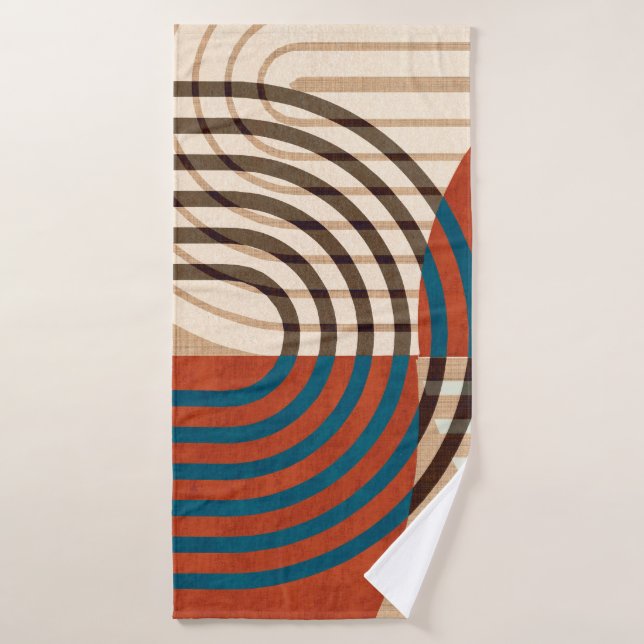 Contemporary collage wall art retro prints set. Fo Bath Towel (Bath Towel)