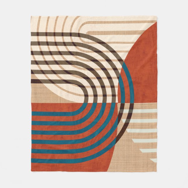 Contemporary collage wall art retro prints set. Fo Fleece Blanket (Front)