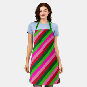 Contemporary Colors Christmas Stripes Apron
