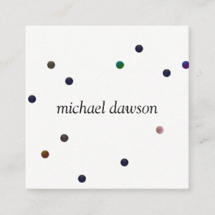 Contemporary Coloured Dots Square Business Card