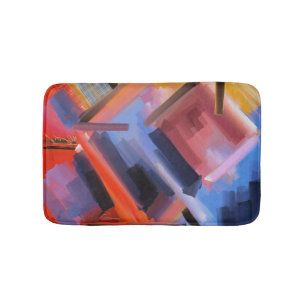Contemporary Colourful Abstract Art Bath Mat