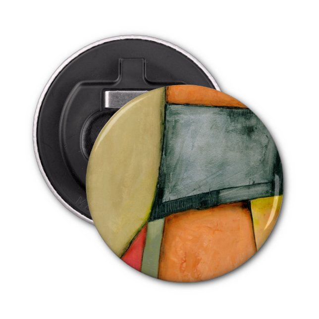 Contemporary Colourful Geometric Shapes Bottle Opener (Front)