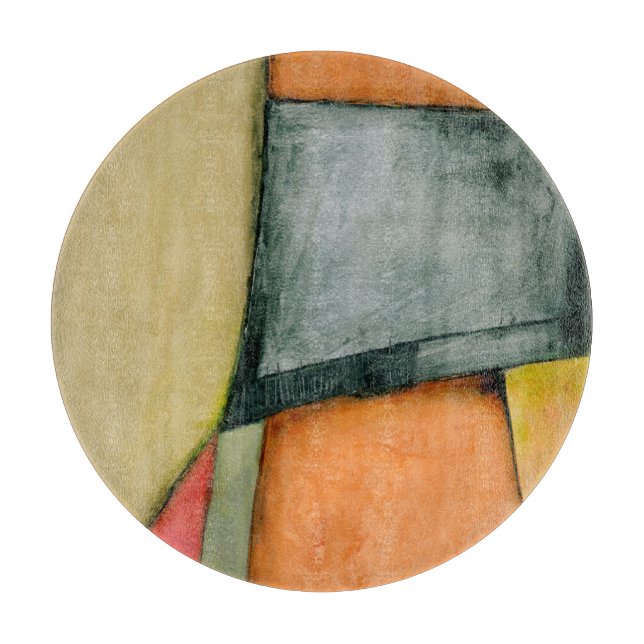 Contemporary Colourful Geometric Shapes Cutting Board (Front)