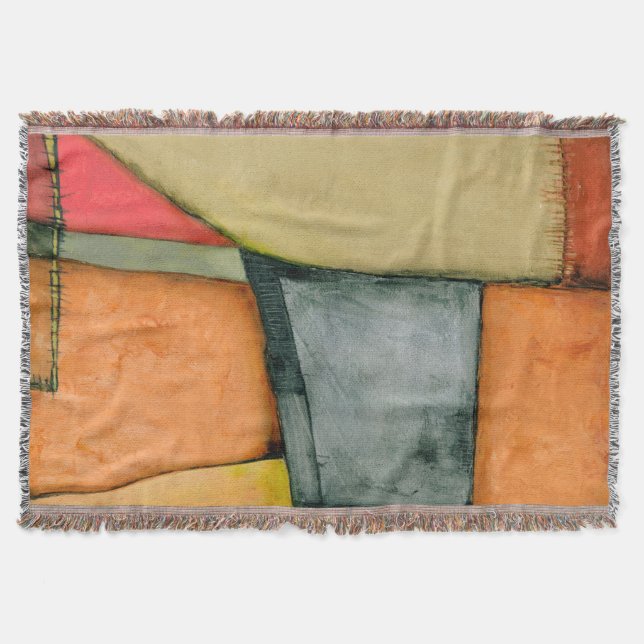 Contemporary Colourful Geometric Shapes Throw Blanket (Front)