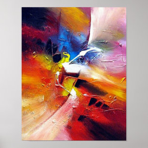 Contemporary Colourful Red Yellow Green Blue Purpl Poster