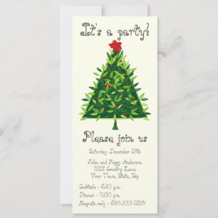 Contemporary Conifer Christmas Party Invitation