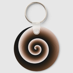 Contemporary Copper Orange Stylish Twirl Pattern Key Ring