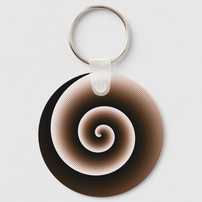 Contemporary Copper Orange Stylish Twirl Pattern Key Ring (Front)